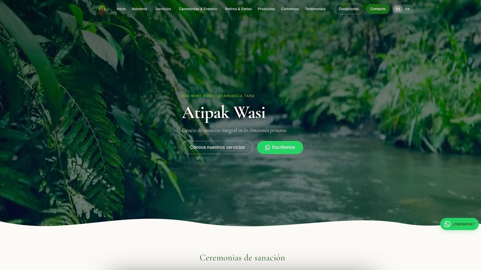 Experiencia web de Atipak Wasi en la Amazonía peruana