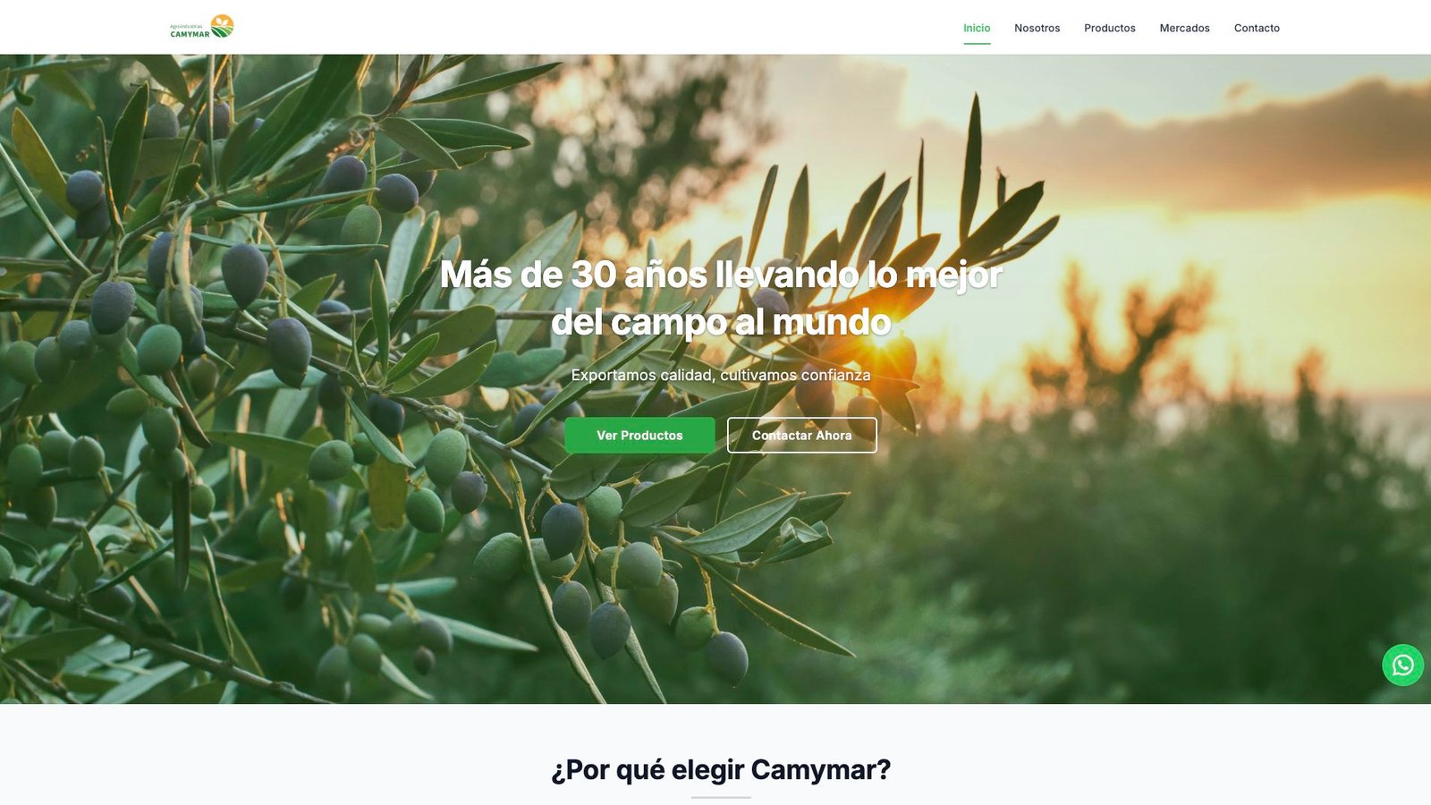 Sitio de Camymar presentando su capacidad exportadora